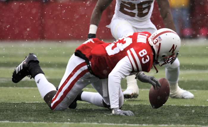 Terrence Nunn loses the ball late in the game.